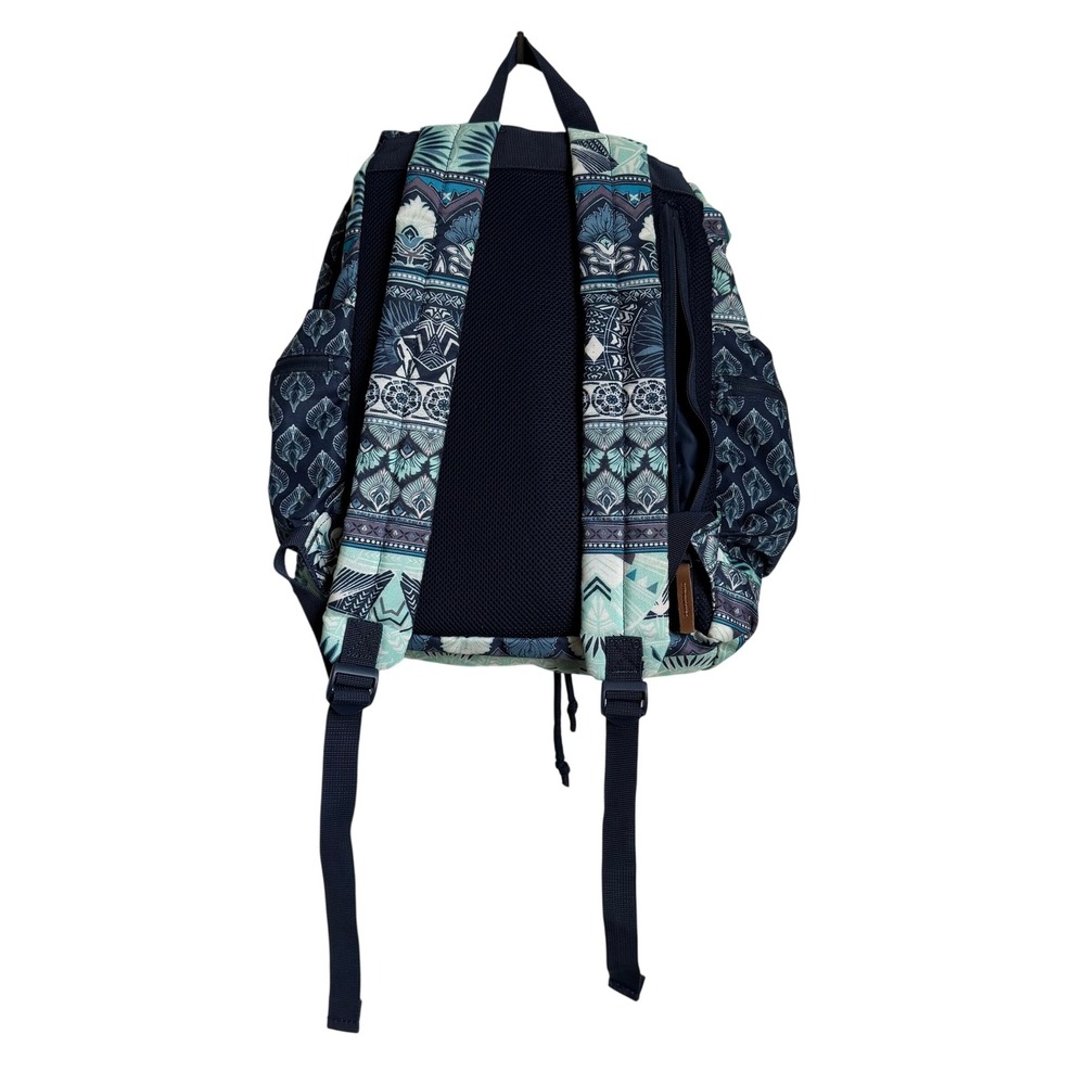 Roxy Free for Sun Student Backpack Blue Boho Geometric Print Canvas Totebag - Picture 6 of 16